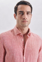Slim Linen shirt Uni in Red |  Seidensticker Onlineshop