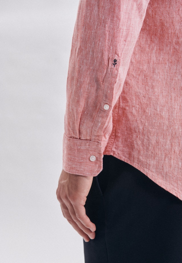Slim Linen shirt Uni in Red |  Seidensticker Onlineshop