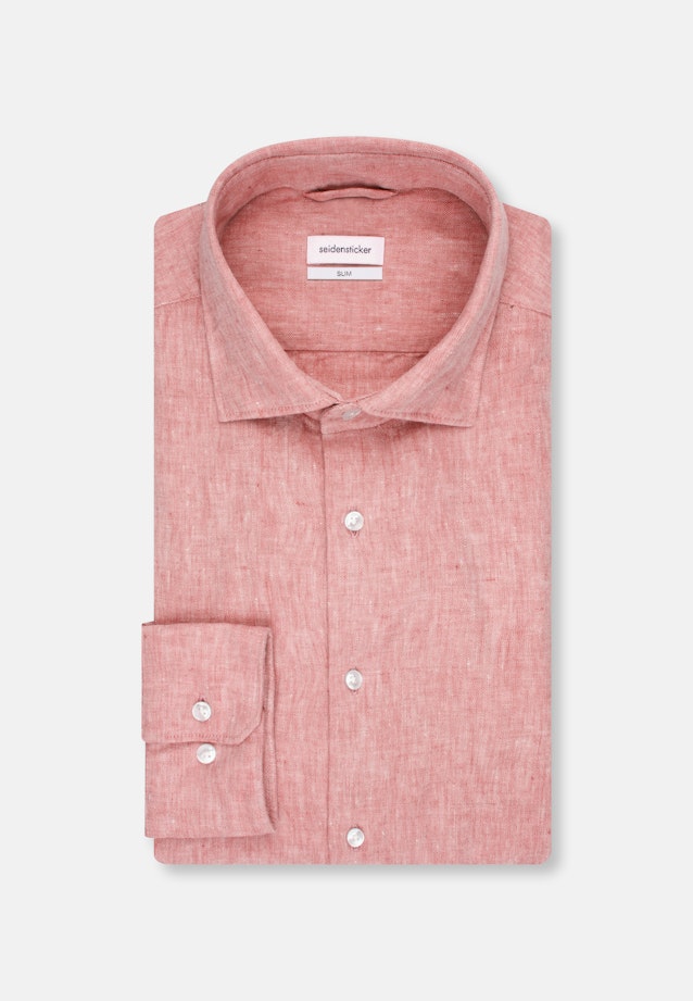 Slim Linen shirt Uni in Red |  Seidensticker Onlineshop