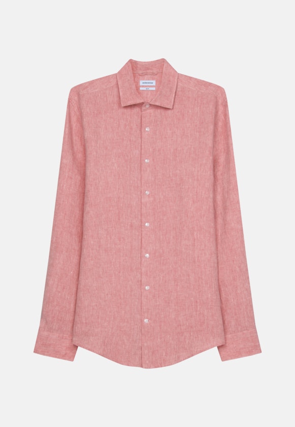 Slim Linen shirt Uni in Red |  Seidensticker Onlineshop