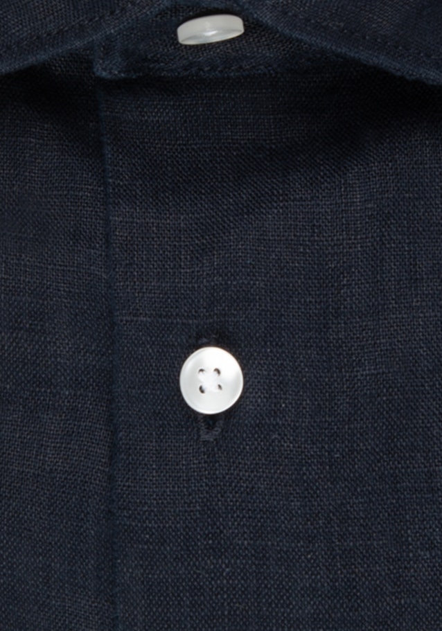 Slim Linnen hemd Uni in Donkerblauw | Seidensticker Onlineshop