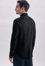 Linen shirt in Slim with Kent-Collar in Dark Blue |  Seidensticker Onlineshop