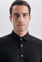 Slim Leinenhemd Uni in Dunkelblau |  Seidensticker Onlineshop