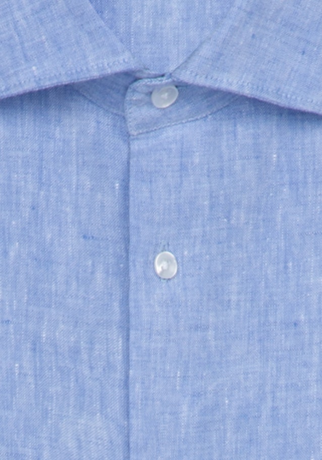 Linen shirt in Slim with Kent-Collar in Light Blue |  Seidensticker Onlineshop