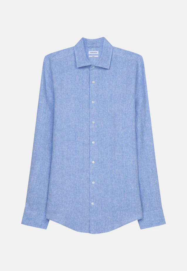 Slim Leinenhemd Uni in Hellblau |  Seidensticker Onlineshop