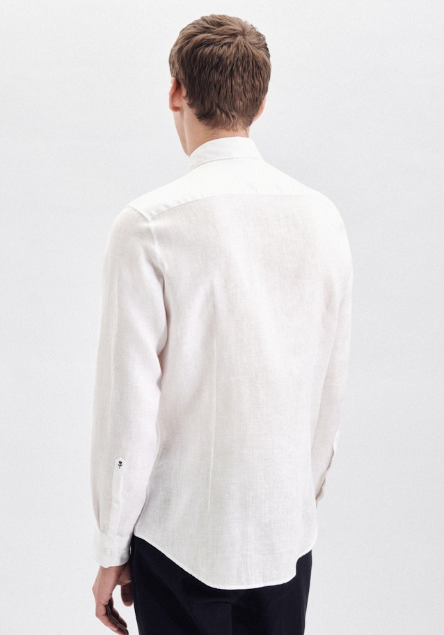 Linen shirt in Slim with Kent-Collar in White | Seidensticker Onlineshop