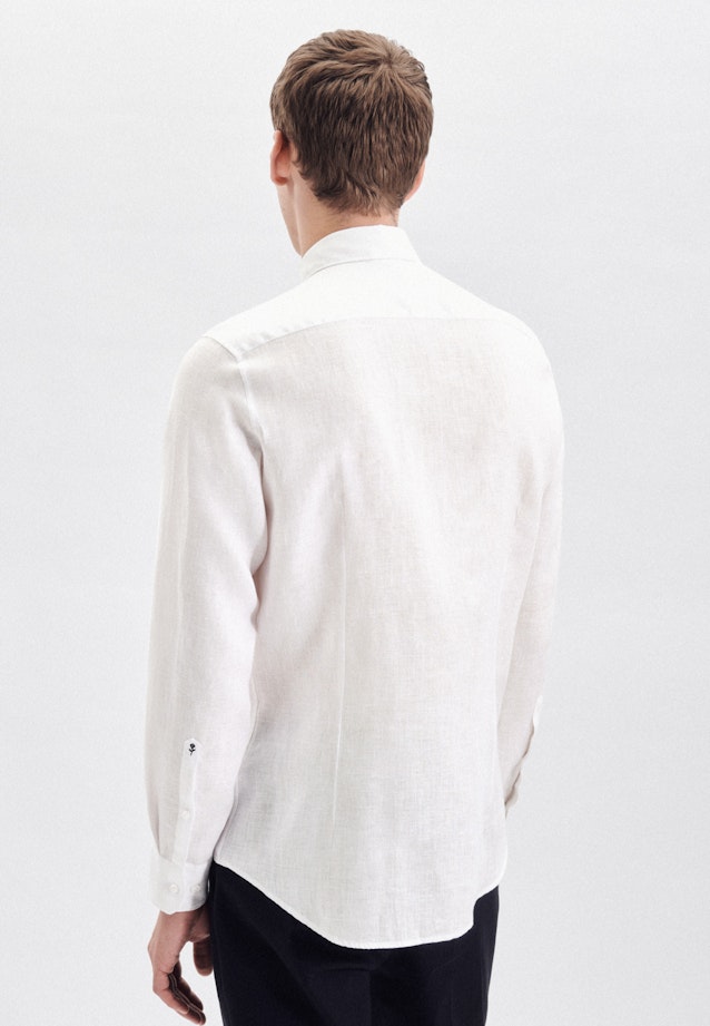 Linen shirt in Slim with Kent-Collar in White |  Seidensticker Onlineshop