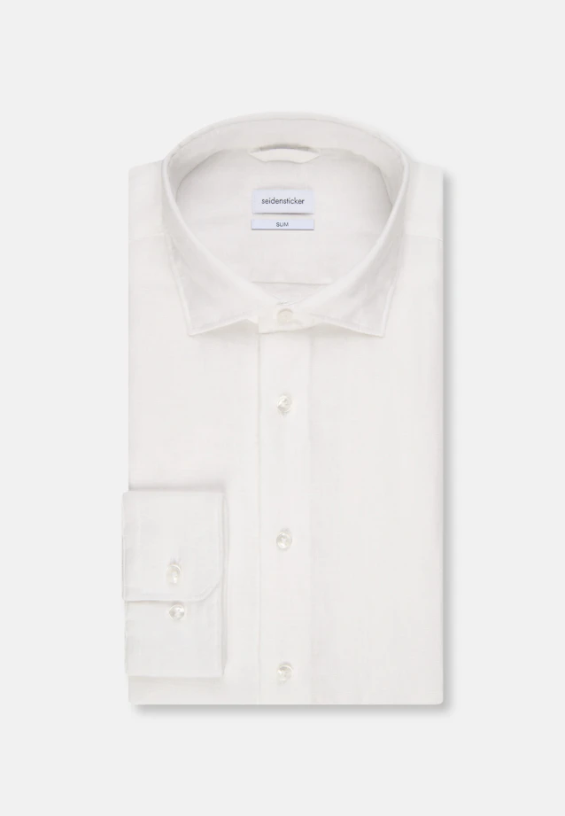 Slim Leinenhemd Uni in Weiß |  Seidensticker Onlineshop