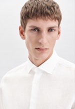 Linen shirt in Slim with Kent-Collar in White |  Seidensticker Onlineshop