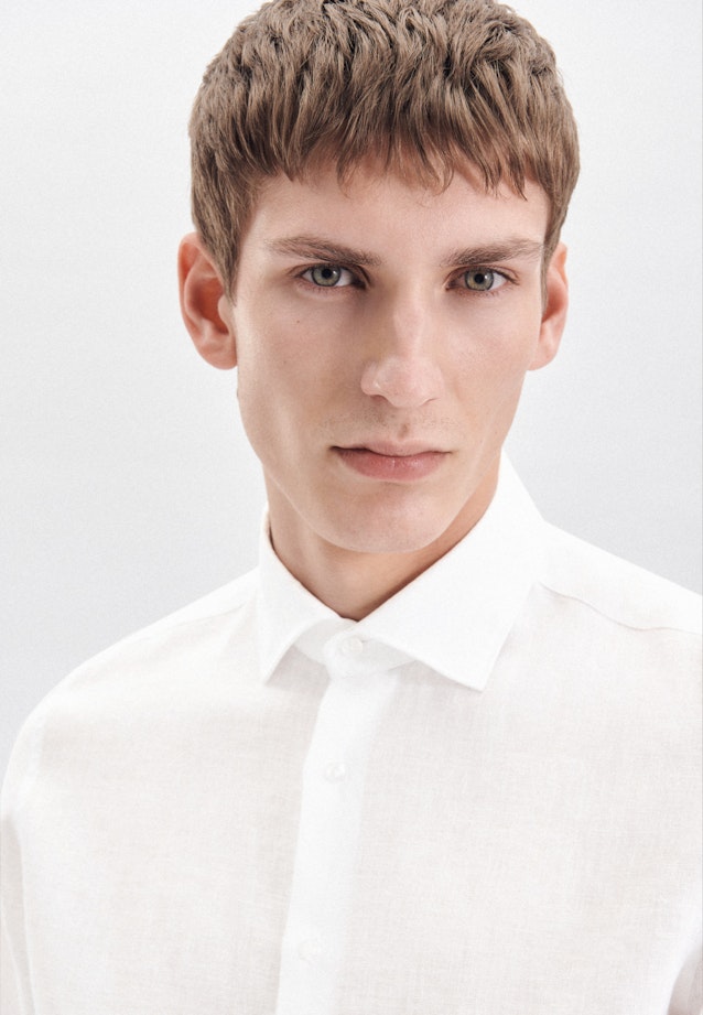 Slim Chemise en lin Uni in Blanc |  Seidensticker Onlineshop