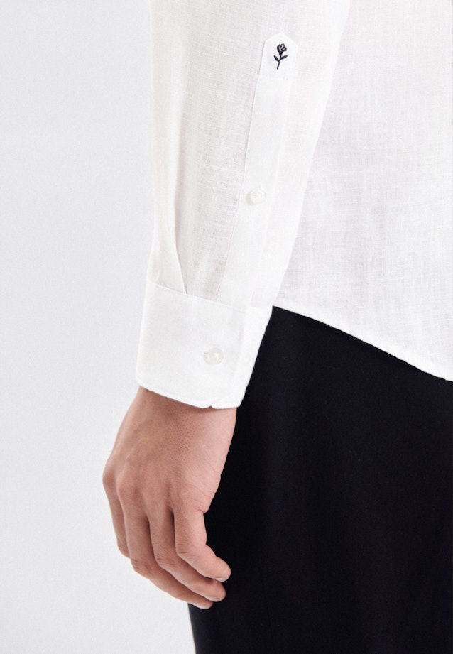 Linen shirt in Slim with Kent-Collar in White |  Seidensticker Onlineshop