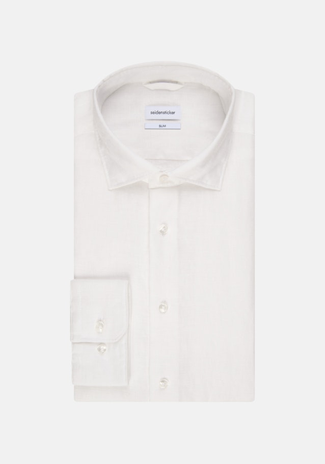 Leinen Leinenhemd in Slim mit Kentkragen in Weiß |  Seidensticker Onlineshop