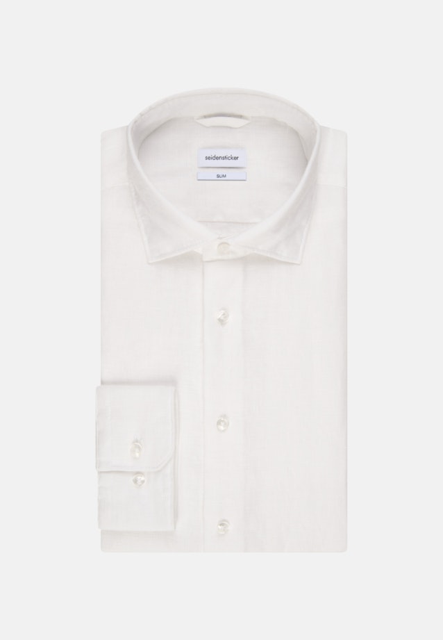 Linen shirt in Slim with Kent-Collar in White |  Seidensticker Onlineshop