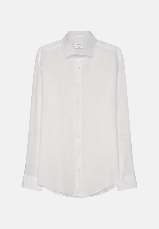 Linen shirt in Slim with Kent-Collar in White |  Seidensticker Onlineshop