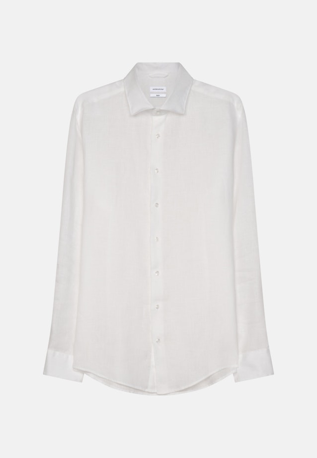 Slim Chemise en lin Uni in Blanc |  Seidensticker Onlineshop