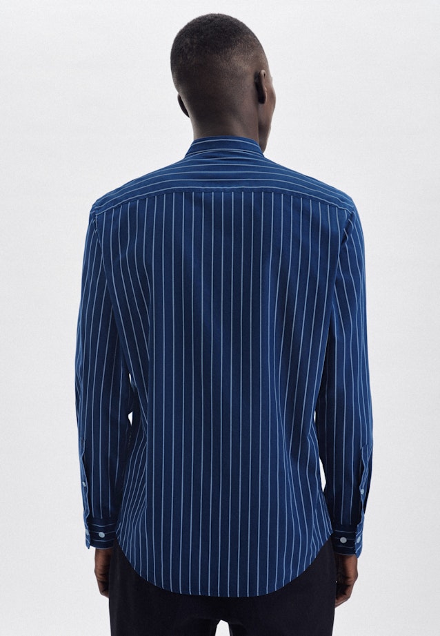 Regular Chemise décontractée rayures in Bleu Moyen |  Seidensticker Onlineshop
