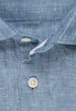Regular Chemise en lin Uni in Bleu Moyen |  Seidensticker Onlineshop
