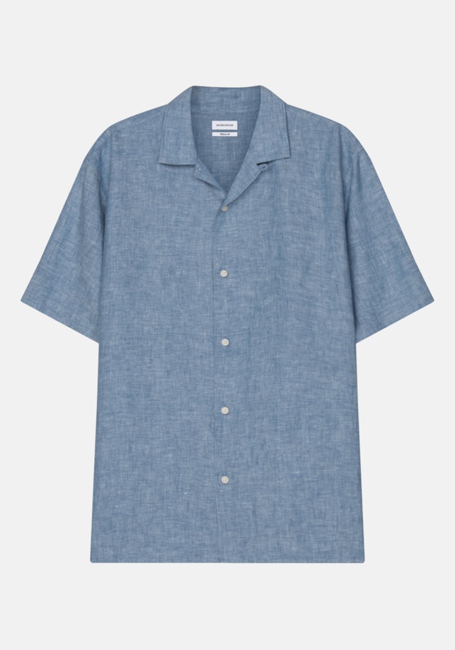 Leinen Leinenhemd in Regular mit Kentkragen in Mittelblau |  Seidensticker Onlineshop