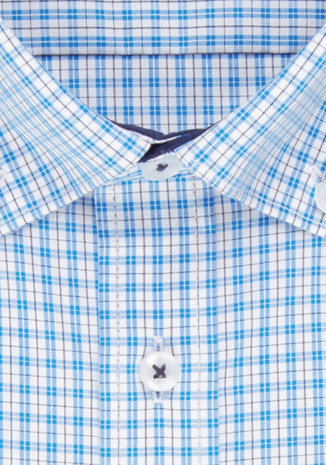 Non-iron Popeline Korte mouwen Business overhemd in Regular with Button-Down-Kraag in Turquoise |  Seidensticker Onlineshop
