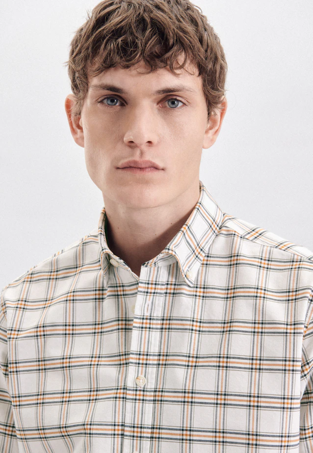 Regular Oxford shirt Check in Yellow |  Seidensticker Onlineshop