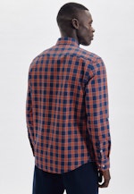 Regular Casual Hemd Karo in Mittelblau |  Seidensticker Onlineshop