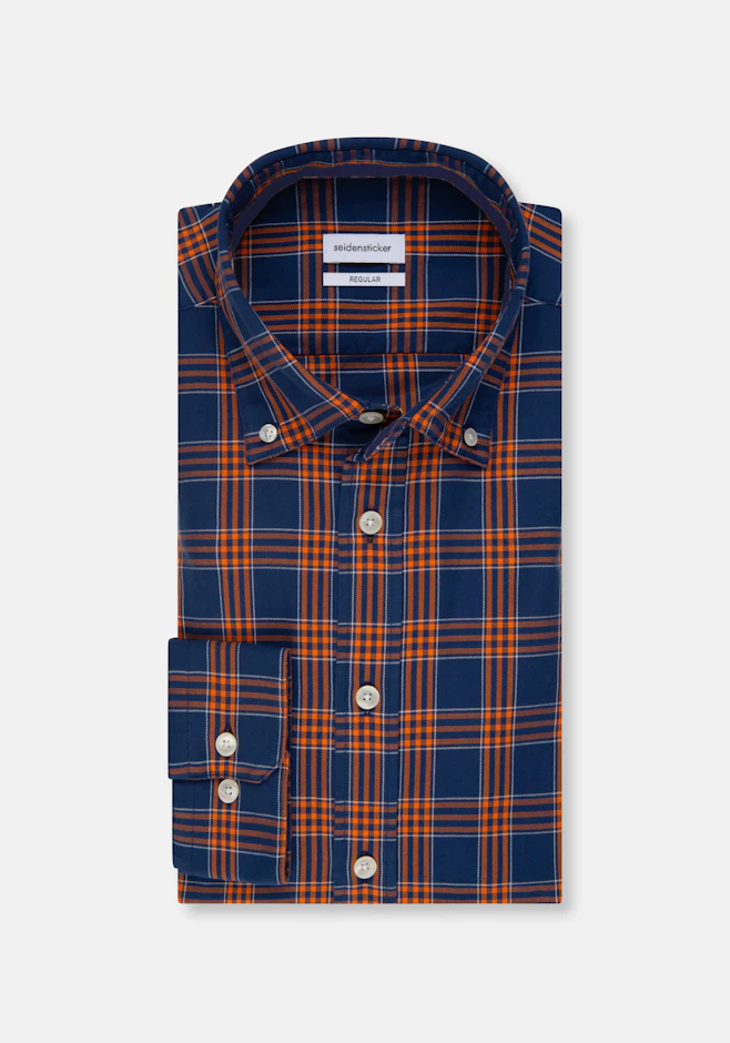 Regular Chemise décontractée carreaux dans Bleu Moyen | Boutique en ligne Seidensticker