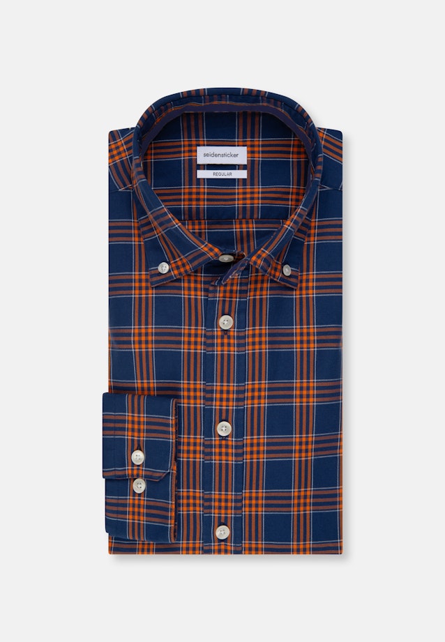 Regular Casual Hemd Karo in Mittelblau |  Seidensticker Onlineshop