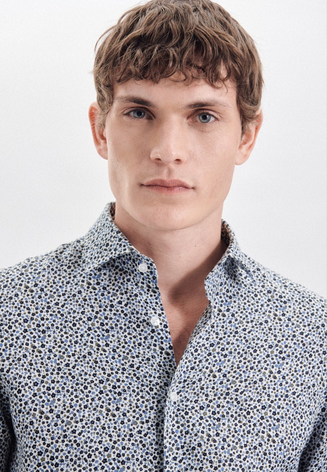 Slim Business Hemd Druck in Dunkelblau |  Seidensticker Onlineshop