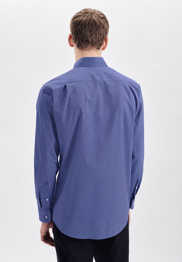 Bügelfreies Fil a fil Business Hemd in Regular mit Kentkragen in Mittelblau | Seidensticker Onlineshop