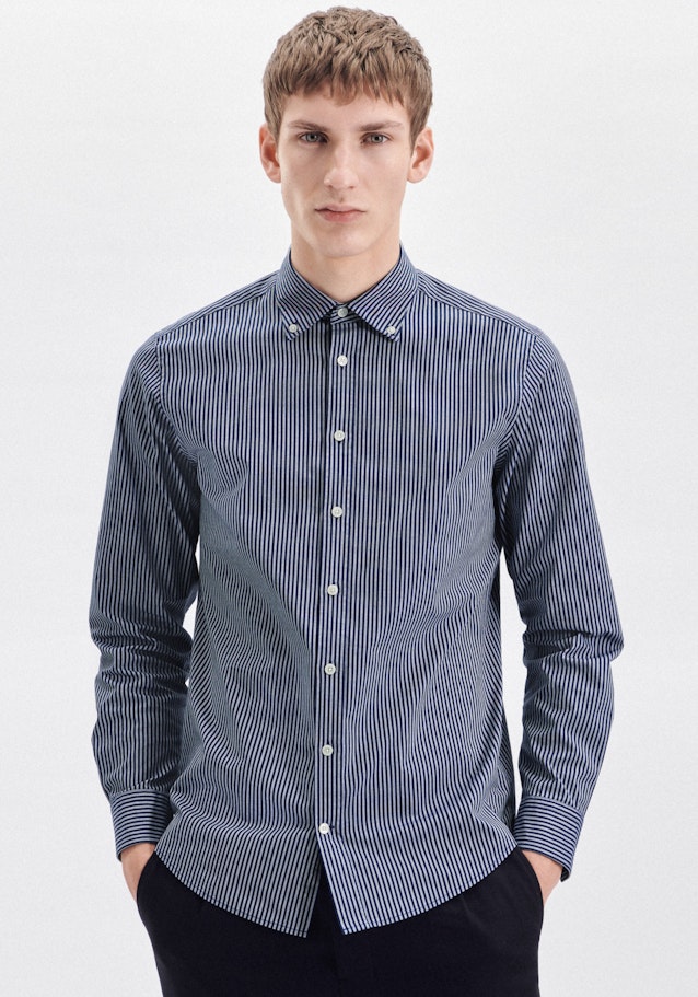 Oxford Oxfordhemd in Regular mit Button-Down-Kragen in Mittelblau |  Seidensticker Onlineshop