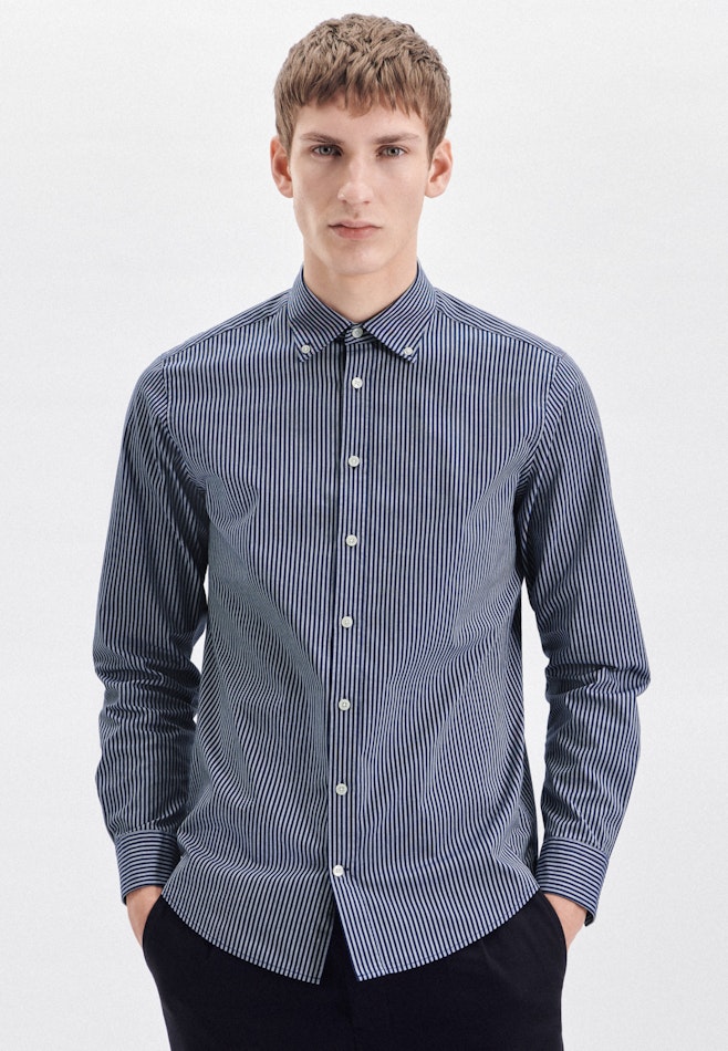 Oxford shirt in Regular with Button-Down-Collar in Medium Blue | Seidensticker online shop