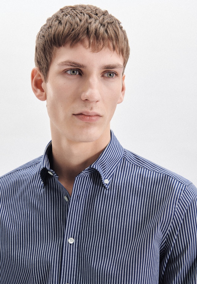 Regular Chemise Oxford rayures in Bleu Moyen |  Seidensticker Onlineshop