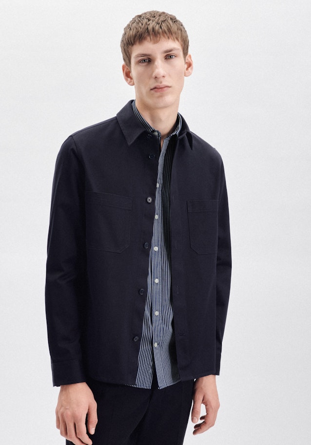 Oxford shirt in Regular with Button-Down-Collar in Medium Blue |  Seidensticker Onlineshop