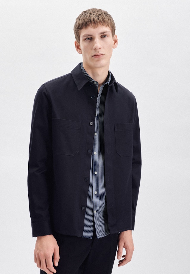 Regular Chemise Oxford rayures in Bleu Moyen |  Seidensticker Onlineshop