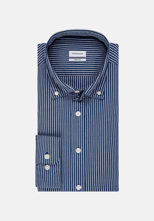 Oxford Oxfordhemd in Regular mit Button-Down-Kragen in Mittelblau |  Seidensticker Onlineshop