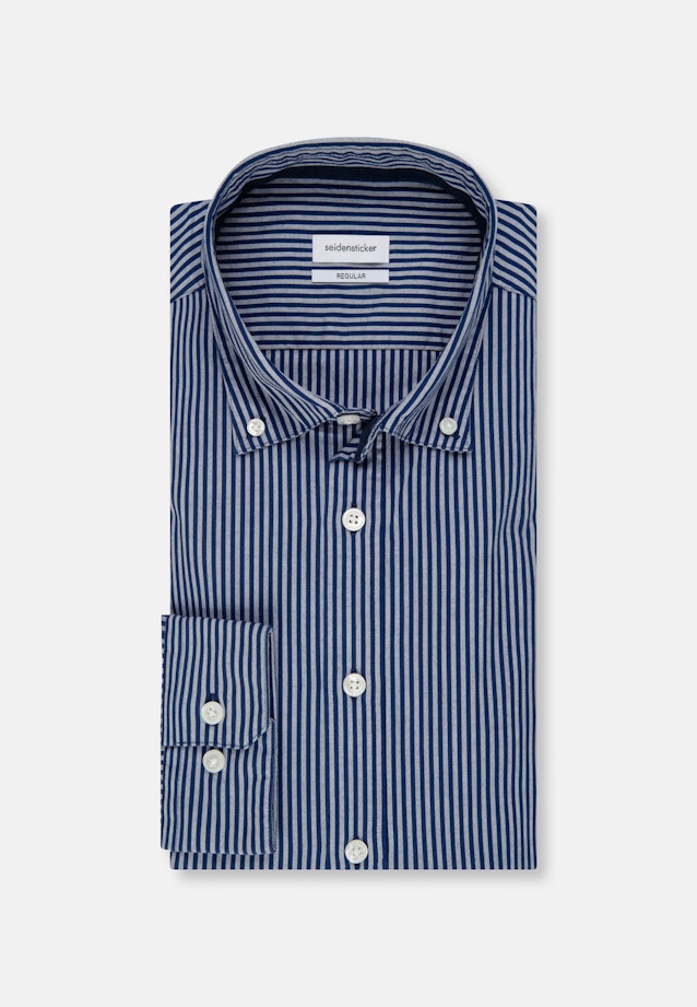 Regular Chemise Oxford rayures in Bleu Moyen |  Seidensticker Onlineshop