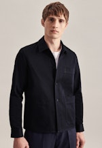 Twill Casual Hemd in Regular mit Reverskragen in Dunkelblau |  Seidensticker Onlineshop