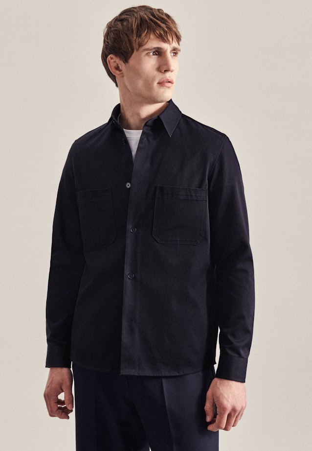 Regular Casual shirt Uni in Dark Blue |  Seidensticker Onlineshop