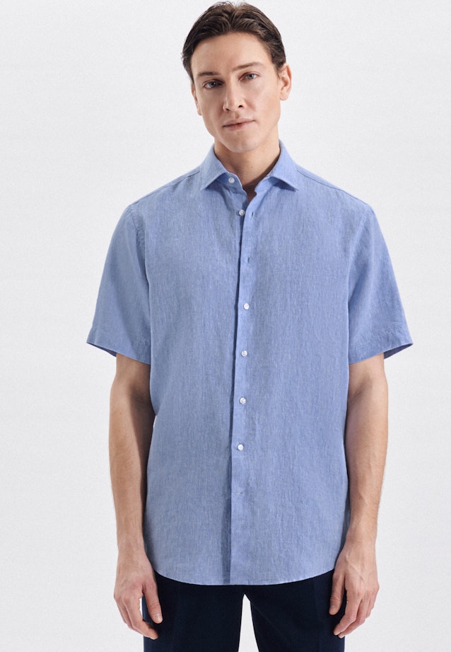 Regular fit Linen shirt Uni in Light Blue |  Seidensticker Onlineshop