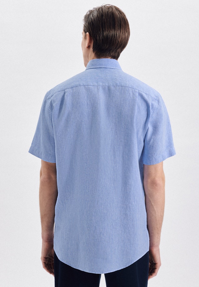 Leinen Kurzarm Leinenhemd in Regular fit mit Kentkragen in Hellblau |  Seidensticker Onlineshop