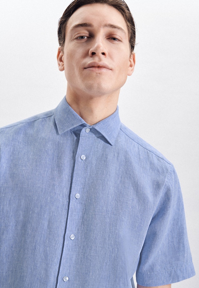 Regular fit Linen shirt Uni in Light Blue |  Seidensticker Onlineshop