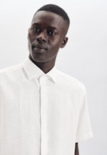 Regular fit Chemise en lin Uni in Blanc |  Seidensticker Onlineshop