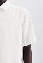Regular fit Chemise en lin Uni in Blanc |  Seidensticker Onlineshop