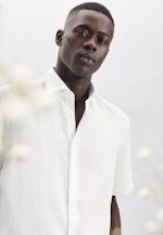 Regular fit Chemise en lin Uni in Blanc |  Seidensticker Onlineshop