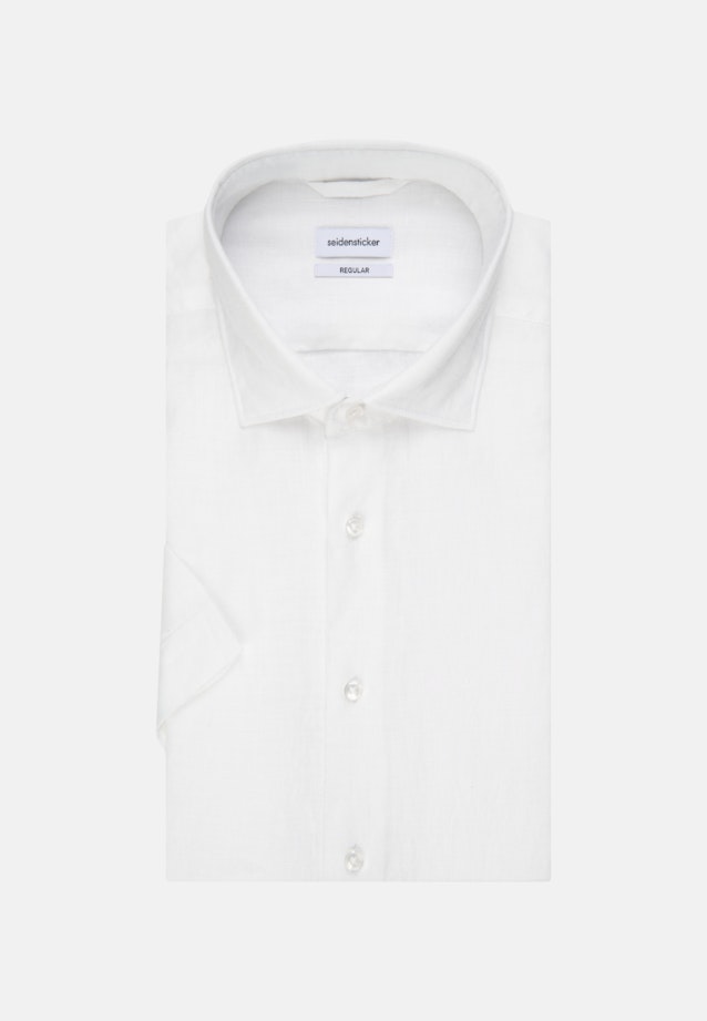 Linen Short sleeve Linen shirt in Regular fit with Kent-Collar in White |  Seidensticker Onlineshop