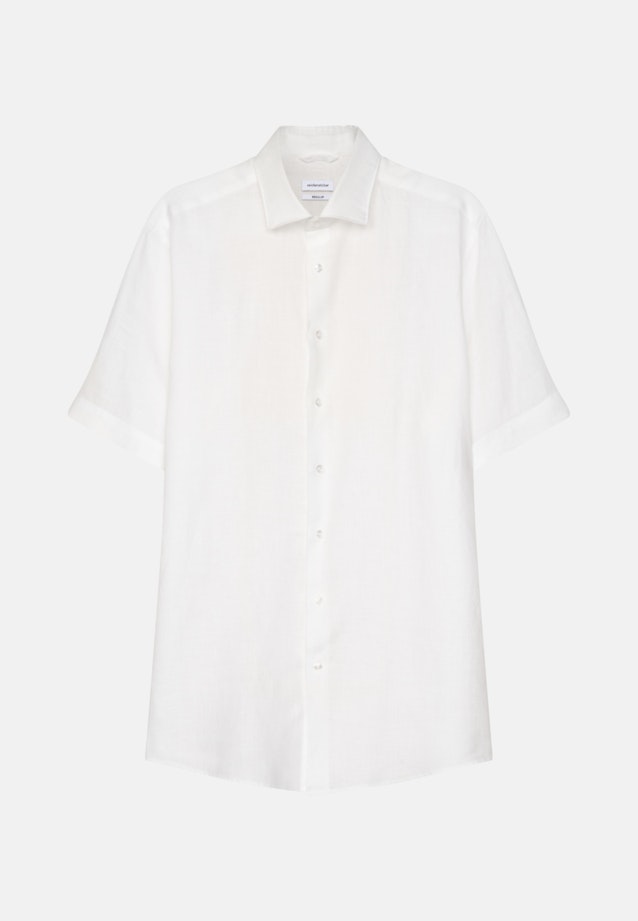 Regular fit Chemise en lin Uni in Blanc |  Seidensticker Onlineshop