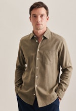 Regular Casual shirt Uni in Green |  Seidensticker Onlineshop