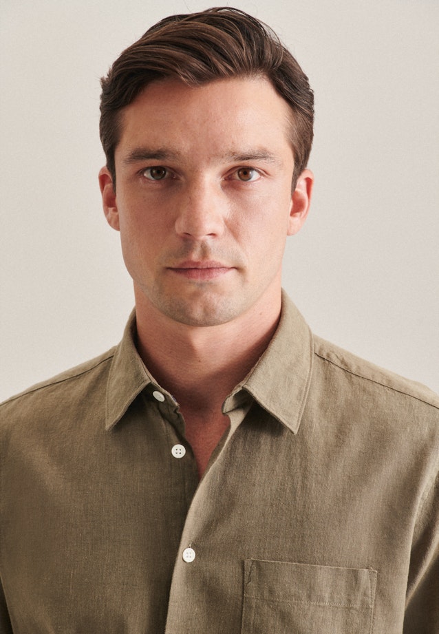 Regular Casual shirt Uni in Green |  Seidensticker Onlineshop