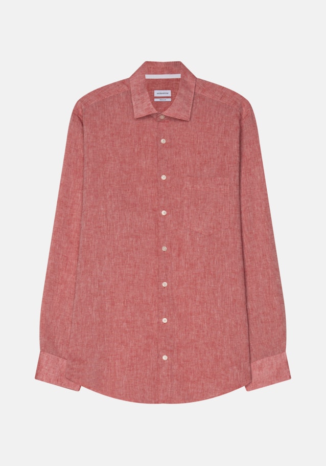 Leinwandbindung Casual Hemd in Regular mit Kentkragen in Rot |  Seidensticker Onlineshop