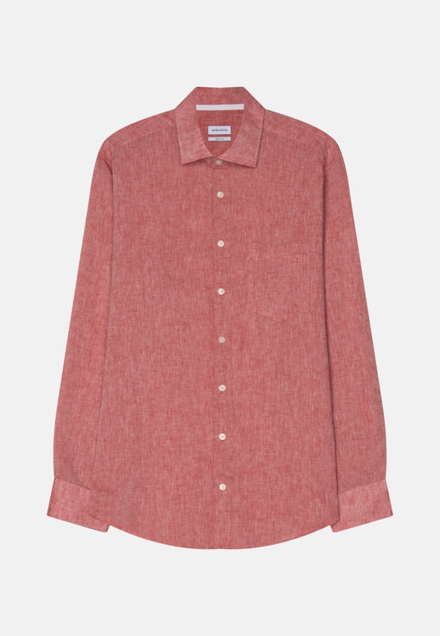 Leinwandbindung Casual Hemd in Regular mit Kentkragen in Rot |  Seidensticker Onlineshop